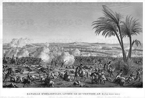 Epopée napoléonienne. Napoléon 1er. Bataille d'Héliopolis, livrée le 29 Ventôse de l'An VIII. 20 mars 1800.