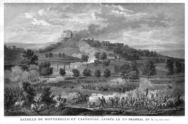 Epopée napoléonienne. Napoléon 1er. Bataille de Montebello et Casteggio, livrée le 20 Prairial de l'An VIII. 9 juin 1800.