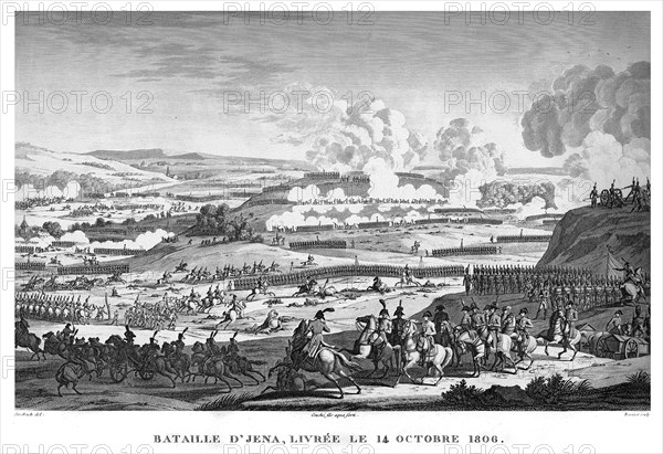 Epopée napoléonienne. Napoléon 1er. Bataille d'Iena, livrée le 14 octobre 1806.