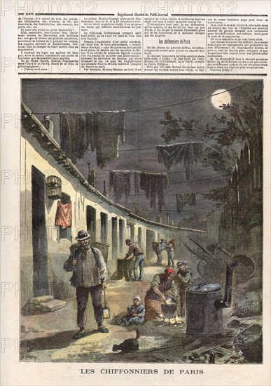 Le Petit Journal (supplément Illustré) du Samedi 27 août 1892. N° 92. Pauvreté. Indigence. Les chiffonniers de Paris.