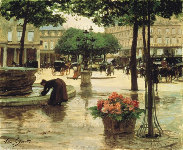 Gilbert, A Flower Seller Near the Louvre