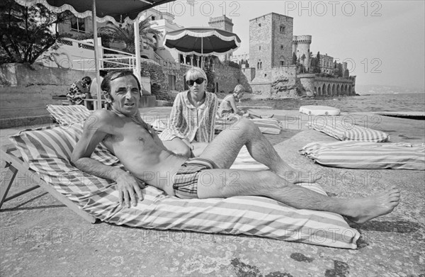 Charles Aznavour in holidays at La Napoule