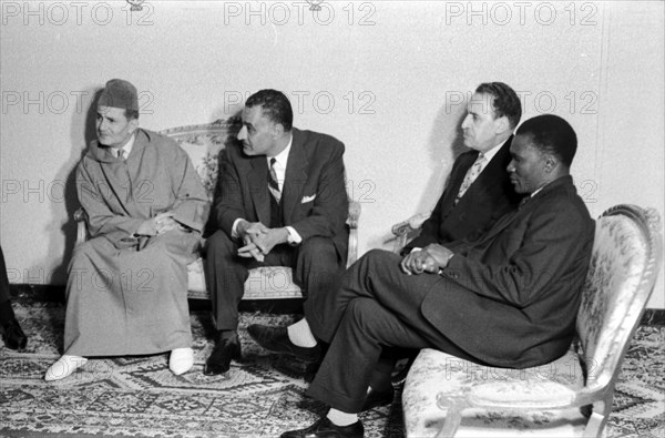 Conférence de Casablanca, Mohammed V, Nasser, Ferhat Abbas, et Sekou Touré (1961)