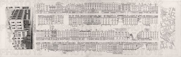 Plan of Aldersgate Street, London, c1839. Artist: Anon