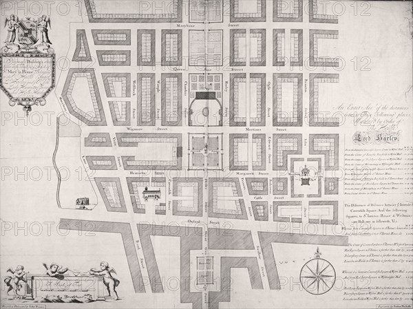 Plan of the area north of Oxford Street, London, 1719. Artist: John Prince