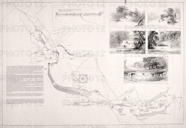 A plan of Hyde Park, Green Park and St James's Park, c1827. Artist: Anon