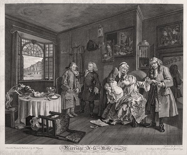'Marriage a la mode, Plate VI', 1745. Artist: Gérard Jean-Baptiste Scotin