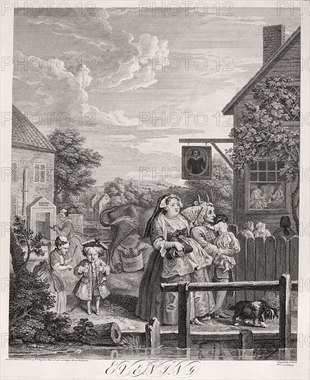 Evening', plate III from Times of Day, 1738. Artist: Bernard Baron