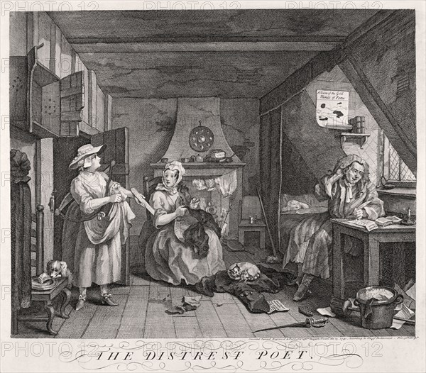 'The Distressed Poet', 1740. Artist: William Hogarth