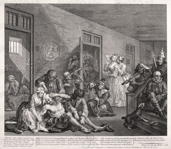 'A Rake's Progress', 1763; plate VIII of VIII. Artist: William Hogarth