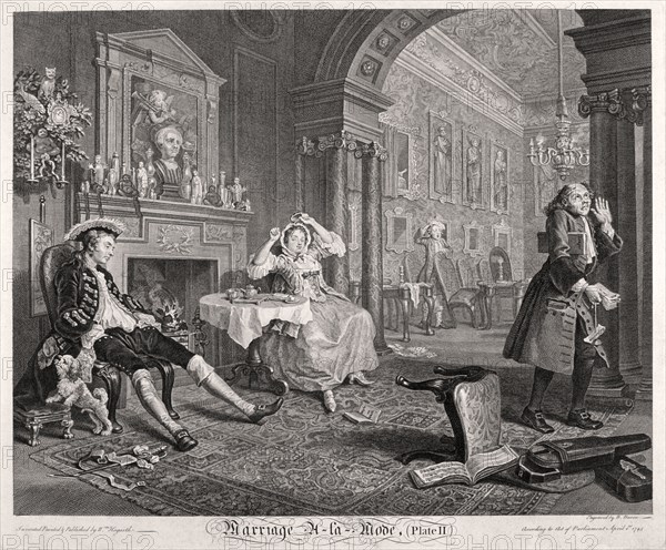 'Marriage a la Mode', 1745; plate II. Artist: Bernard Baron