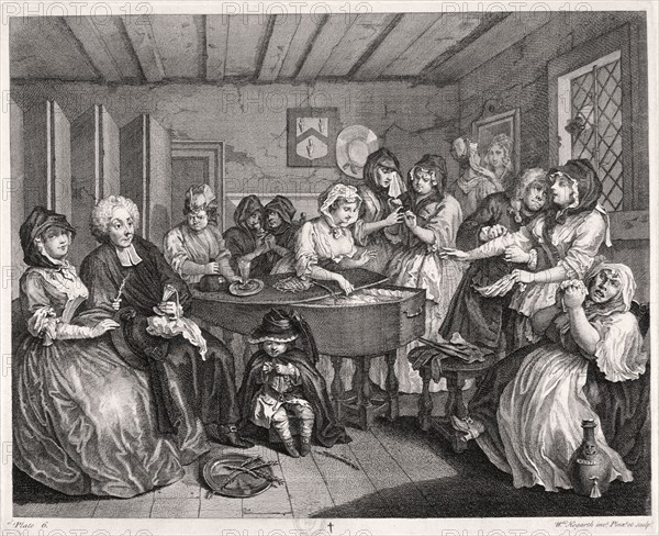 'Her funerall properly attended', plate VI of The Harlot's Progress, 1732. Artist: William Hogarth