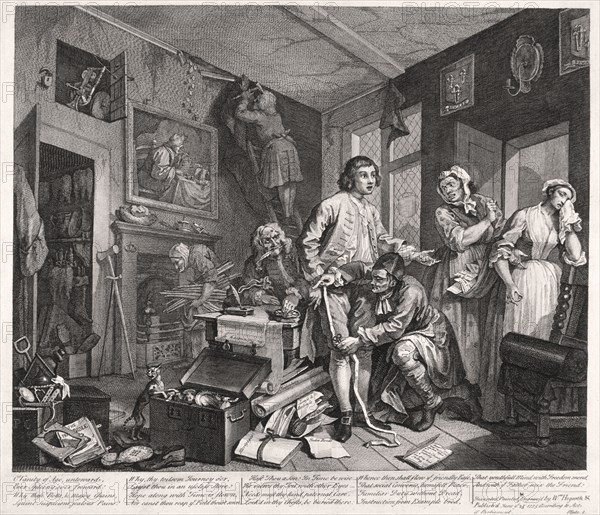 'A Rake's Progress', 1735; plate I of VIII. Artist: William Hogarth