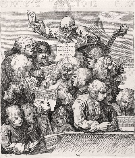 'A chorus of singers', 1732. Artist: William Hogarth