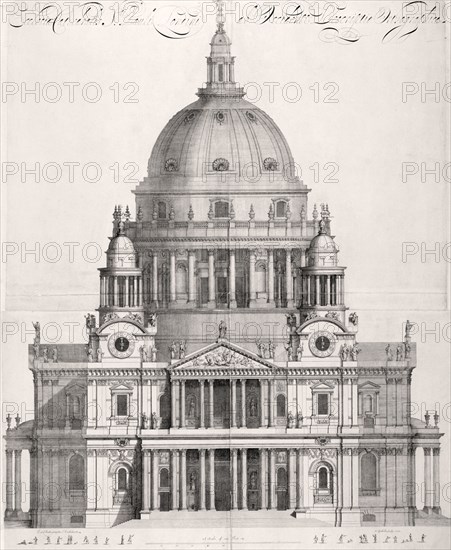 St Paul's Cathedral, London, 1702. Artist: Simon Gribelin