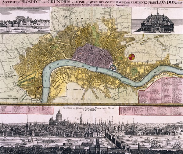 Map of the City of London, c1710. Artist: Anon