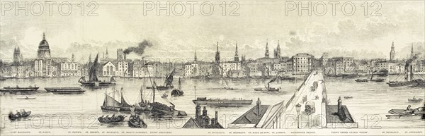 London from the River Thames, 1844 Artist: Frank Vizetelly