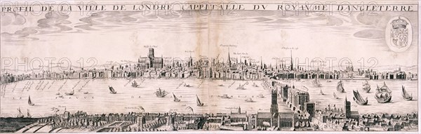 View of London from the south, 1643. Artist: Hugue Picart