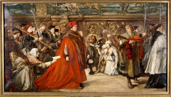 'Cardinal Wolsey, Chancellor of England, on his Progress to Westminster Hall', 1887. Artist: Sir John Gilbert