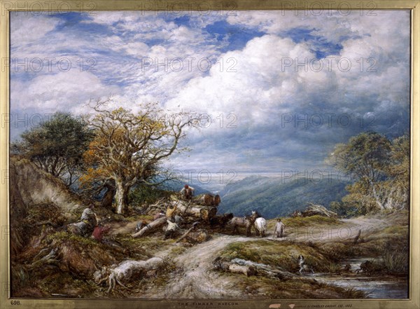 'The timber waggon', 1872.  Creator: John Linnell the Elder.