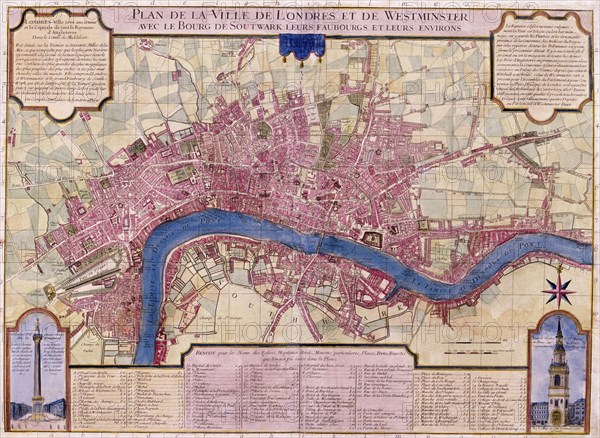 Map of London, 1727. Artist: Anon