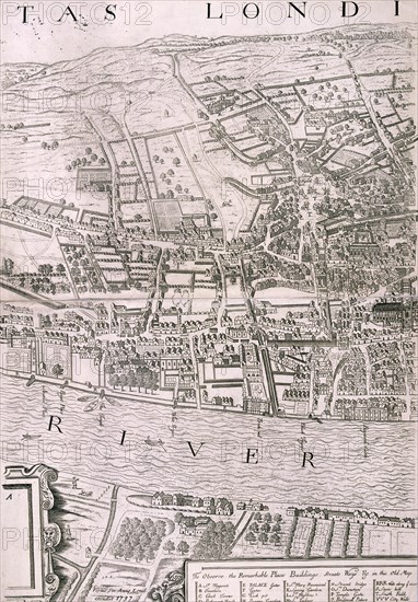 Map of London, 1560. Artist: George Vertue