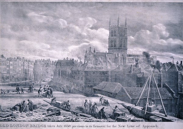 Southwark Cathedral, London, 1830. Artist: George Scharf
