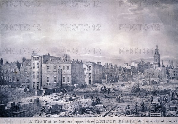 King William Street, London, 1830. Artist: George Scharf