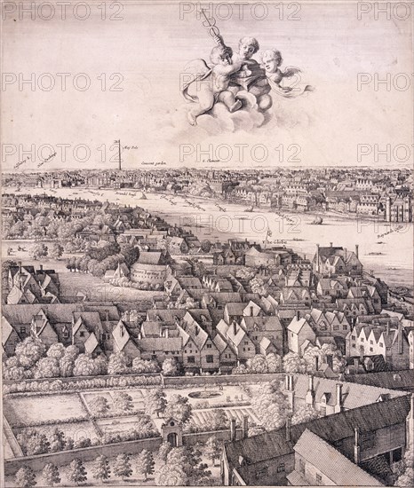 Panoramic view of London, c1670. Artist: Wenceslaus Hollar