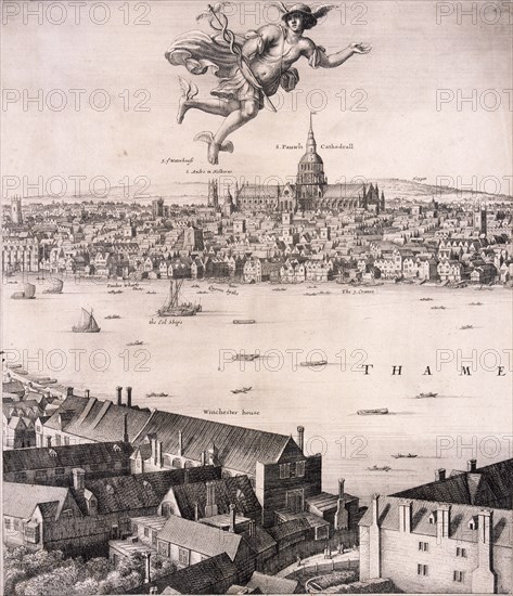 Panoramic view of London, c1670. Artist: Wenceslaus Hollar