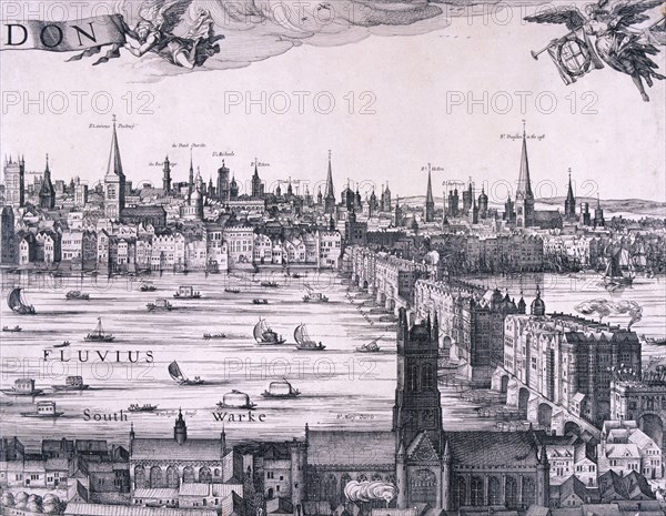 Panorama of London, 1616. Artist: Claes Jansz Visscher