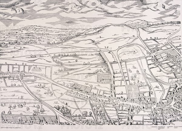 'Agas' Map of London, c1561. Artist: Unknown