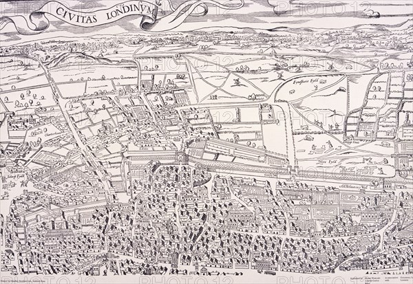 'Agas' Map of London, c1561. Artist: Unknown