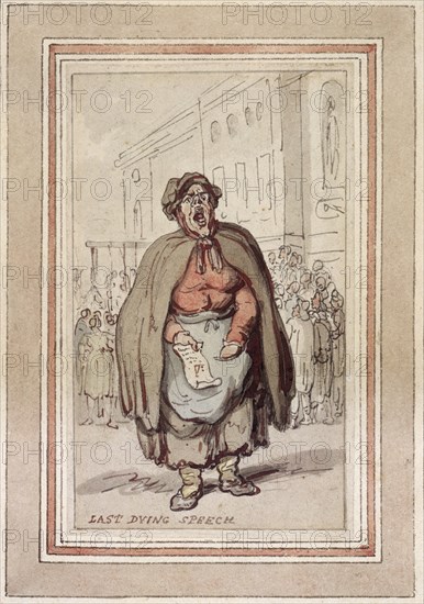 'Last Dying Speech', late 18th-early 19th century. Artist: Thomas Rowlandson