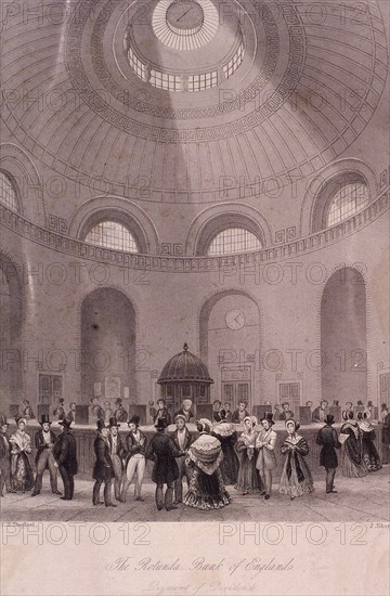 Bank of England, Threadneedle Street, London, c1840. Artist: J Shury