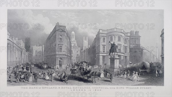 Bank of England, Threadneedle Street, London, (1840?) Artist: Henry Wallis