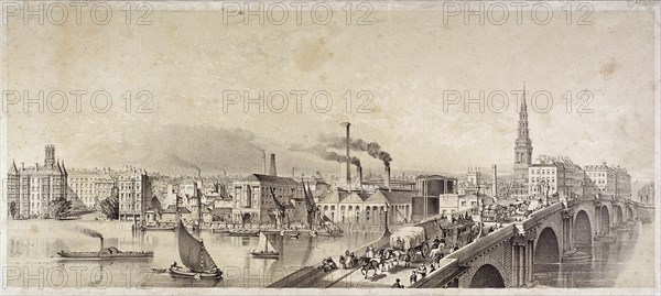 Blackfriars Bridge, London, 1835. Artist: Anon