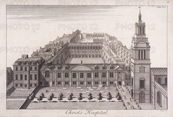 Christ's Hospital, London, c1740. Artist: William Henry Toms