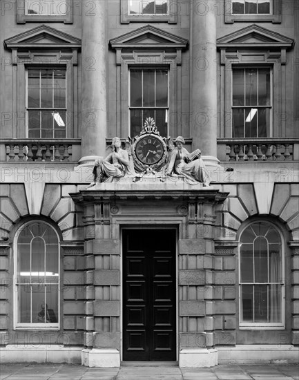 Detail of a doorway in Somerset House in The Strand, Westminster, London,  Feb 1981