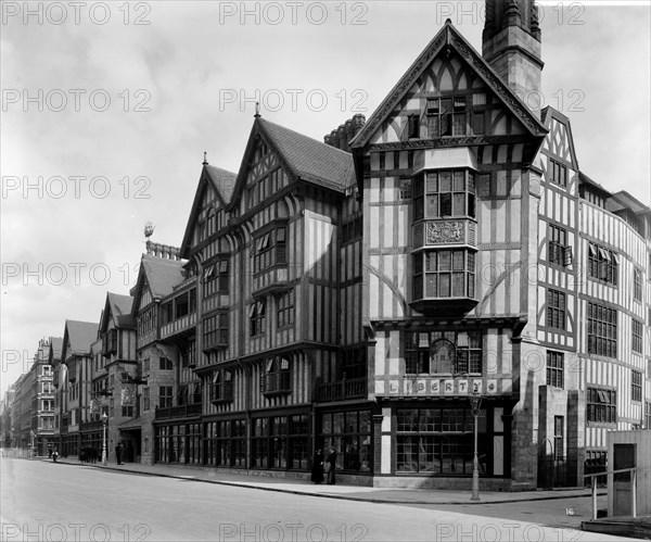 Liberty, the Arts and Crafts Tudor-style shop in Great Marlborough Street, London, 1924. Creator: Bedford Lemere and Company.