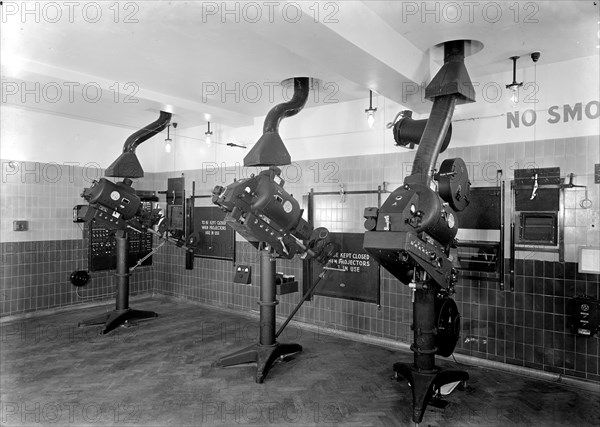 Projection box at the Odeon, Leicester Square, London, 1937