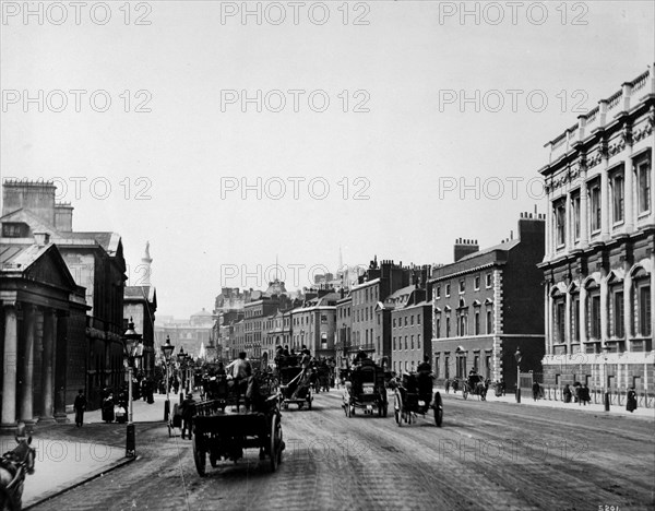 Whitehall, looking north-east from Horse Guards, London, 1884