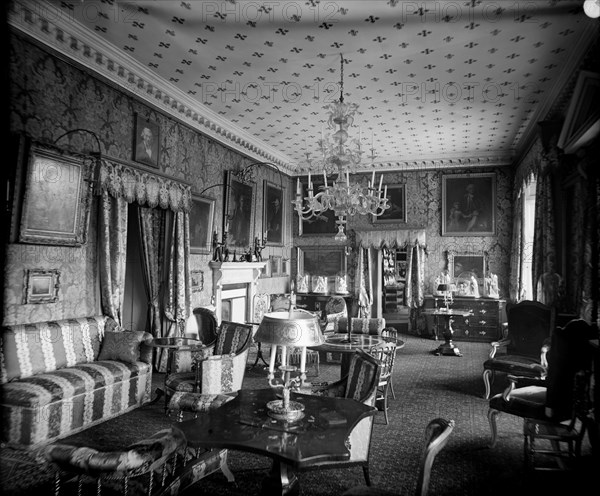 Crimson Drawing-Room, Holland House, Kensington, London, c1896-c1920.