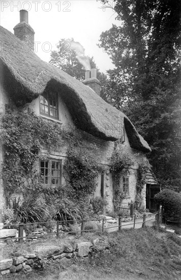 Thatched cottage in Studland, Dorset, c1900