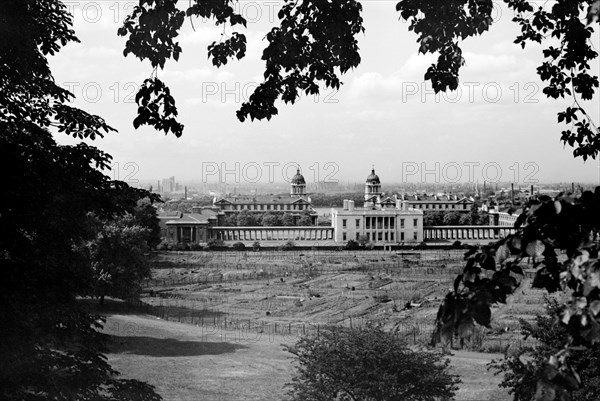 The Queen's House with the Royal Naval Hospital, Greenwich, London, c1945-c1965