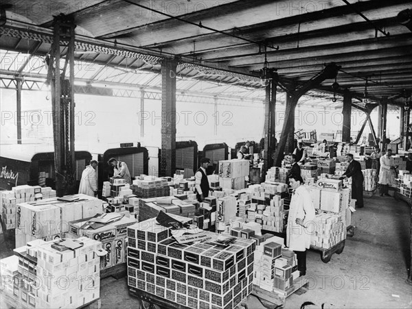 Dispatch depot at Cadbury's factory, Bournville, West Midlands, 1928