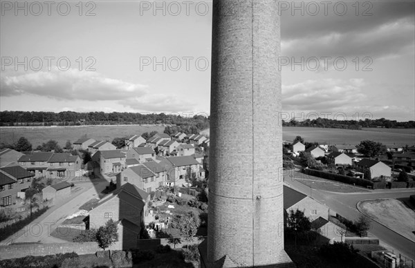 Looking from the roof of No1 Mill at Glory Mill, Wooburn Green, Buckinghamshire, 1999