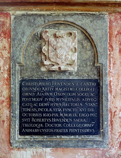 Wall tablet,St Michael's church, Stanton Harcourt, Oxfordshire, 1999