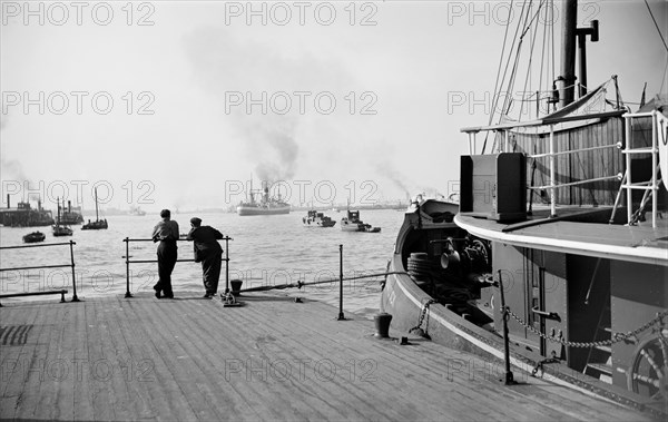 Shipping on the River Thames at Gravesend Reach, Kent, c1945-c1965