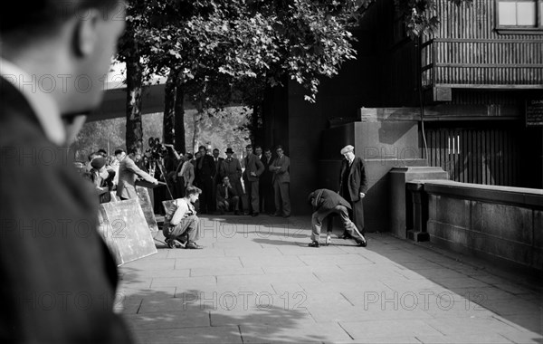 Filming on the Victoria Embankment, London, c1945-c1965